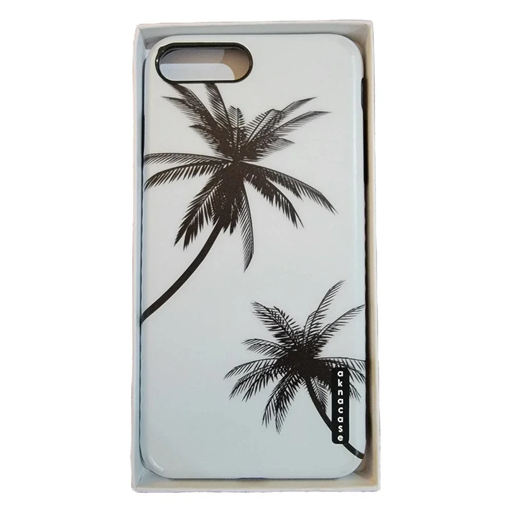 iPhone 7 Plus Phone Case White with Black Palm Trees NIB